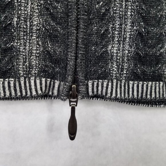 Indigenous Fair Trade Sweater Women's S Gray Zip Up Cardigan Organic Cotton Peru - Picture 3 of 11